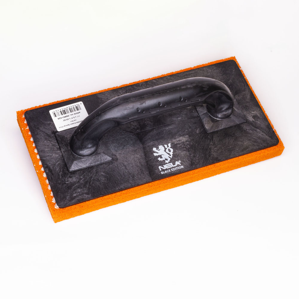 NELA Black Edition Sponge Float Orange – Fine 280x140x30mm | Soft Sponge Float for Smooth Finishing